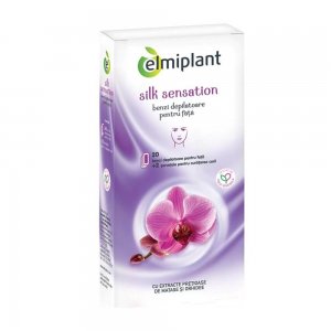 Benzi Depilatoare pentru Fata Elmiplant Silk Sensation, 12 Buc/Set, Extracte de Matase si Orhidee, Elmiplant Silk Sensation Benzi Depilatoare pentru Fata, Benzi de Ceara Depilatoare pentru Fata Elmiplant, Benzi de Ceara pentru Epilare Fata