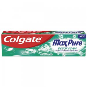 Pasta de Dinti COLGATE Max Pure Detox Foam, 75 ml, Pasta de Dinti pentru Albire, Articole Igiena Dentara, Pasta Dinti Colgate, Pasta Dinti Albire, Pasta Dinti Sensibili,Produse pentru Ingrjire Orala