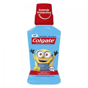 Apa de Gura Colgate Minions, 250 ml, Apa de Gura pentru Copii, Apa de Gura Colgate pentru Copii, Apa de Gura fara Alcool, Apa de Gura fara Coloranti, Apa de Gura Impotriva Cariilor, Apa de Gura Aroma Menta, Apa de Gura Mentolata