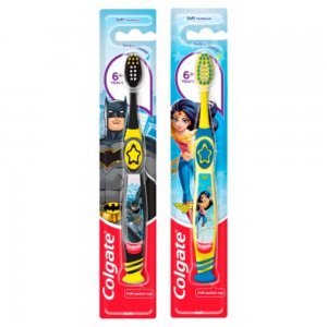 Periuta de Dinti Colgate Batman/Wonder Woman, Copii +6 Ani, Blister, Periute de Dinti Colgate, Periute de Dinti pentru Copii, Periuta de Dinti pentru Copii, Periuta de Dinti Manuala pentru Copii, Ingrijire Dentara Copii
