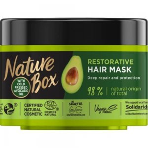Masca Par NATURE BOX Avocado Oil, 200 ml, Ulei Presat la Rece din Avocado, Masca Par Vegana, Masca Par NATURE BOX, Masca Par cu Extracte Naturale, Masti de Par Naturale, Masca Par Fara Parabeni