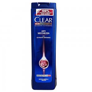 Sampon CLEAR Men Anti Secchezza, 250 ml, pentru Par Uscat, Extract de Plante, Sampon cu Plante, Sampon pentru Barbati, Produse de Ingrijire a Parului, Produse Hairstyling, Sampon Antimatreata, Sampon Par Deteriorat