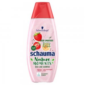 Sampon SCHAUMA Nature Moments, 400 ml, cu Extract de Capsuni, Banane si Seminte de Chia, Sampon Vegan, Sampon Fortifiant, Sampon Spalare Par, Sampoane pentru Par Degradat, Sampon Ingrijire Par, Sampon Curatare Par, Sampon pentru Parul Moale