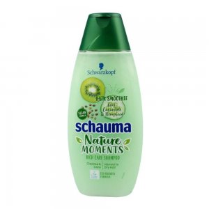 Sampon SCHAUMA Nature Moments, 400 ml, cu Extract de Kiwi, Castravete si Canepa, pentru Par Uscat, Sampon Vegan, Sampon Spalare Par, Sampon Fortifiere, Sampoane pentru Par Degradat, Sampon Ingrijire Par, Sampon Curatare Par, Sampon pentru Parul Moale