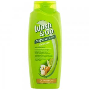 Sampon WASH&GO Volume, 400 ml, Pentru Par Deteriorat, Cu Extract de Unt de Shea, Sampon Ingrijire Par, Sampon Spalare Par, Sampon Fortifiere, Sampoane pentru Par, Sampon Par Slab