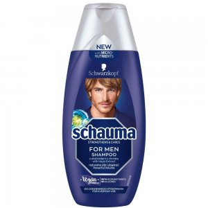 Sampon SCHAUMA Men Strengthens & Cares, 250 ml, Formula cu Micronutrienti Pentru Par Fara Volum, Sampon Vegan, Sampon Par Barbati, Sampon Shauma Barbati, Sampon Men, Sampon Spalare Par, Sampon Fortifiere