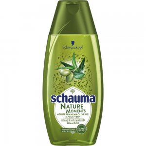 Sampon SCHAUMA Nature Moments, 400 ml, Pentru Par Foarte Deteriorat, Cu Extract de Ulei de Masline si Aloe Vera, Sampon Vegan, Par Sanatos si Stralucitor, Sampon Spalare Par, Sampon Fortifiere, Sampoane pentru Par, Sampon Ingrijire Scalp