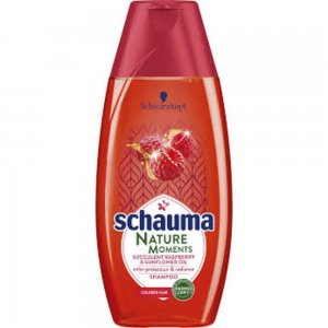 Sampon SCHAUMA Nature Moments, 250 ml, Pentru Par Vopsit, Cu Extract de Zmeura si Ulei de Floarea Soarelui, Par Sanatos si Stralucitor, Sampon Spalare Par, Sampon Fortifiere, Sampoane pentru Par