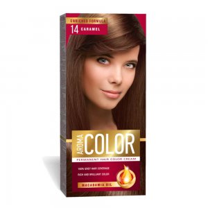 Vopsea Permanenta de Par Aroma Color 14, Caramel, 90 ml, Vopsea Par, Vopsea Caramel, Vopsea Permanenta Caramel, Vopsea Par Caramel, Vopsea de Par Permanenta, Vopsea Permanenta Par Caramel