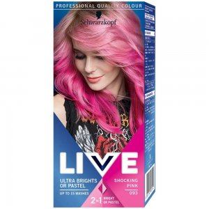 Vopsea Par Semipermanenta LIVE Ultra Brights or Pastel, 093 Shocking Pink, 80 ml, Vopsea de Par 2 in 1 Culori Intense sau Pastel, Vopsea de Par Semipermanenta Roz, Vopsele de Par Roz, Vopsea Par Roz Pastel, Vopsea Par LIVE, Vopsea Semipermanenta Roz
