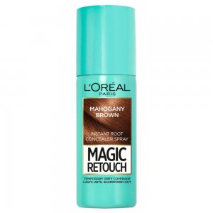 Spray Instant de Par L'Oreal Paris Magic Retouch 6 Mahogany Brown, 75 ml, Spray pentru Mascarea Radacinilor Crescute, Spray Camuflare Radacini, Spray Acoperire Radacini Crescute, L'OREAL Paris Magic Retouch pentru Retusarea Radacinilor