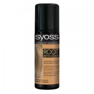 Spray SYOSS Vopsirea Temporara a Radacinilor, Blond Inchis, 120 ml, Syoss Root Retoucher Dark Blonde, Spray Colorant pentru Radacinile Parului, Vopsea pentru Radacini, Spray pentru Radacina Parului Syoss Schwarzkopf