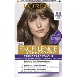 Vopsea de Par Permanenta L'Oreal Paris Excellence Cool Creme 6.11, 192 ml, Blond Inchis Ultra Cenusiu, Vopsea L'Oreal Paris, Vopsea de Par L'OREAL Paris, Vopsea de Par Blond Inchis, Produse de Ingrijire a Parului, Vopsea Colorare Par L'OREAL Paris