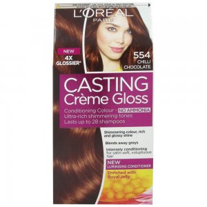 Vopsea de Par Semipermanenta L'OREAL Paris Casting Creme Gloss 554, 180 ml, Fara Amoniac, Chilli Chocolate, Vopsea de Par L'OREAL Paris, Vopsea de Par Fara Amoniac, Produse de Ingrijire a Parului, Vopsea Colorare Par L'OREAL Paris