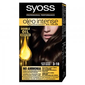 Vopsea de Par Permanenta, Fara Amoniac, SYOSS Oleo Intense, 3-10 Nuanta Saten Intens, 115 ml, Vopsea Permanenta, Vopsea Fara Amoniac, Vopsea SYOSS, Vopsea de Par Profesionala