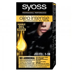 Vopsea de Par Permanenta, Fara Amoniac, SYOSS Oleo Intense, 1-10 Nuanta Negru Intens, 115 ml, Vopsea Permanenta, Vopsea Fara Amoniac, Vopsea SYOSS, Vopsea de Par Profesionala