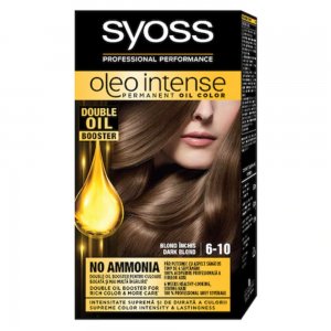 Vopsea de Par Permanenta, Fara Amoniac, SYOSS Oleo Intense, 6-10 Nuanta Blond Inchis, 115 ml, Vopsea Permanenta, Vopsea Fara Amoniac, Vopsea SYOSS, Vopsea de Par Profesionala