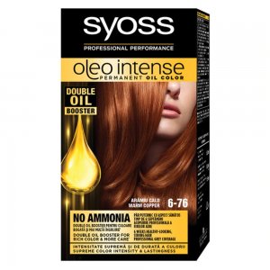Vopsea de Par Permanenta, Fara Amoniac, SYOSS Oleo Intense, 6-76 Nuanta Aramiu Cald, 115 ml, Vopsea Permanenta, Vopsea Fara Amoniac, Vopsea SYOSS, Vopsea de Par Profesionala