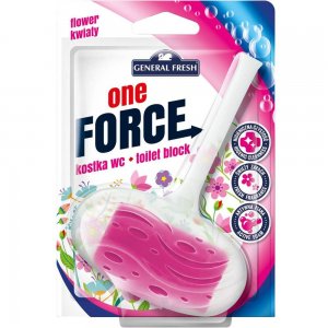 Odorizant WC GENERAL FRESH One Force Flower, 40 g, Bile Odorizante Toaleta, Odorizant Toaleta, Odorizant Anticalcar pentru WC, Odorizant pentru Toaleta cu Suport, Bile Odorizante WC, Odorizant Dezinfectant pentru WC