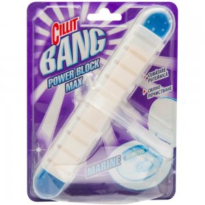 Odorizant Dezinfectant pentru Toaleta Cillit Bang Power Block Max, 43 g, Parfum Marine, Odorizant Toaleta, Odorizant Solid Toaleta, Odorizant Dezinfectant Toaleta, Odorizant Solid Dezinfectant pentru Toaleta, Odorizante Toaleta, Odorizante Solid Toaleta