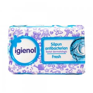 Sapun Antibacterian Igienol Fresh, 90 g, Igienol Sapun Antibacterian Fresh, Igienol Fresh Sapunuri Solide Antibacteriene, Sapun Dezinfectant pentru Maini, Sapun Antibacterian Hidratant pentru Maini, Sapun Solid Antibacterian Igienol