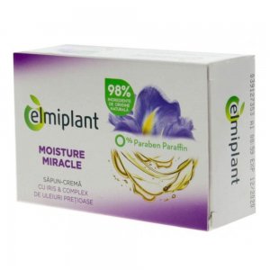 Sapun Solid Elmiplant Moisture Miracle, 100 g, Parfum Iris, Sapunuri pentru Corp si Fata fara Parabeni, Elmiplant Sapunuri pentru Fata si Corp, Sapunuri Naturale pentru Fata si Corp, Elmiplant Sapunuri Crema 