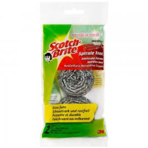 Bureti Metalici Premium SCOTCH BRITE Tip Spira, 2 Buc/Set, Bureti Metalici Scotch Brite, Burete Metalic Scotch Brite, Burete Metalic Spirala, Bureti Metalici Spirala Spalatoare Metalica pentru Vase, Burete de Vase Metalici