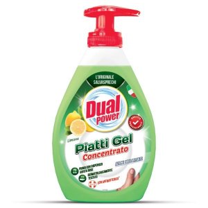 Detergent Concentrat de Vase Lichid DUAL POWER, 300 ml, Parfum de Lamaie, Detergent cu Pompa, Detergent Vase, Detergent de Vase cu Lamaie, Detergent Vase Antibacterian, Detergent Vase cu Pompita