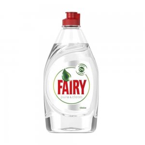 Detergent Lichid de Vase Fairy Pure&Clean, 450 ml, Fara Parfum, Fairy Detergent de Vase, Detergent de Vase Manual, Detergent Lichid pentru Vase, Degresant pentru Vase, Detergent Impotriva Grasimilor