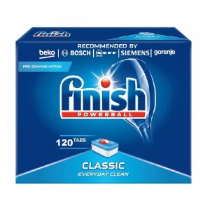 Detergent pentru Masina de Vase FINISH All in 1 Powerball, 120 Tablete/Bax, Detergenti pentru Masinile de Vase, Detergent Capsule pentru Masina de Vase, Detergent pentru Masina de Curatat Vasele