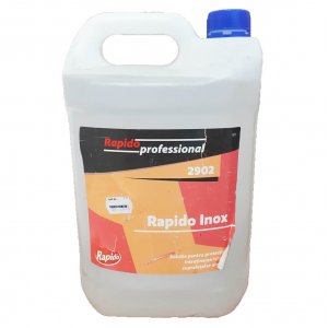 Solutie Intretinere Suprafetelor din Inox Rapido, 5 L, Solutie Inox, Solutie Intretinere Inox, Solutie Curatat Inox, Solutie Luciu Inox, Solutie Anticalcar Inox, Solutie de Curatat Inox, Solutie Zgarieturi Inox 