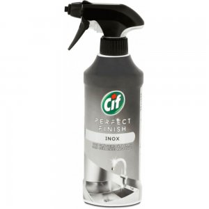 Spray Solutie Suprafete Inox CIF Perfect Finish, Cantitate 435 ml, Solutie Curatat Universala cu Pulverizator, Degresant Spray pentru Inox, Solutie Spalat Suprafete din Inox, Solutii si Produse de Curatenie Inox