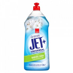 Detergent Gel Universal SANO Jet+, Detergent cu Bicarbonat de Sodiu, Parfum Floral, 1,5 L, Pentru Orice Tip de Suprafata, Detergent Gel Universal, Detergent Universal, Solutie Curatare Universala, Detergent Multi Suprafete, Detergent Gel Universal