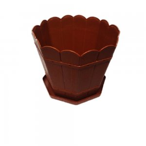 Ghiveci cu Tavita STERK Rustic, 24x22 cm, 8L, Plastic Maro, Ghiveci pentru Flori, Ghiveci cu Tavita pentru Flori, Ghivece, Ghivece Plastic cu Tavita, Articole Decorative, Ghivece cu Tavita pentru Flori, Ghivece cu Tava pentru Flori