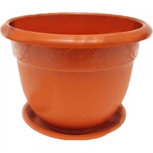 Ghiveci cu Tava STERK, 16x13 cm, Plastic Maro, Ghiveci pentru Flori, Ghiveci cu Tavita pentru Flori, Ghivece, Ghivece Plastic cu Tavita, Articole Decorative, Ghivece cu Tavita pentru Flori, Ghivece cu Tava pentru Flori