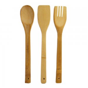 Set 3 Tacamuri Bucatarie, Bambus, Furculita, Lingura, Spatula, Tacamuri din Lemn Bambus, Instrumente pentru Gatit din Lemn, Furculita din Lemn Bambus, Lingura din Lemn Bambus, Kit Tacamuri din Lemn, Ustensile Bucatarie