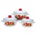 Set 3 Oale Joase Email de Bucatarie, Capacitate 2/3/4.5 L, Alb, Model cu Lalele, Oale Email, Oale Emailate, Oale de Bucatarie, Oale Email de Bucatarie, Oale Email cu Model, Oale Email de Bucatarie cu Model, Oale Email Albe, Set Oale Email   162,68 lei 