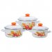 Set 3 Oale Inalte Email de Bucatarie, Capacitate 2/3/4.5 L, Alb, Model cu Legume, Maner Capac Portocaliu, Oale Email, Oale Emailate, Oale de Bucatarie, Oale Email de Bucatarie, Oale Email cu Model, Oale Email de Bucatarie cu Model, Oale Email Albe   183,61 lei 