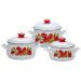 Set 3 Oale Bombate Email de Bucatarie, Capacitate 2/3/4.5 L, Alb, Model cu Lalele, Oale Email, Oale Emailate, Oale de Bucatarie, Oale Email de Bucatarie, Oale Email cu Model, Oale Email de Bucatarie cu Model, Oale Email Albe, Set Oale Email   204,06 lei 