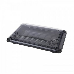 Set 600 Capace de Tavite Sushi, 227x155x22 mm, Capace din Plastic pentru Tavite Negre Sushi, Capac pentru Tavite Sushi, Capace pentru Caserole Sushi, Capac din Plastic pentru Sushi