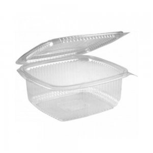 Caserole Capac Atasat, 120x120x62 mm, 100 Buc/Set, 375 ml, Plastic Transparent, Caserole de Unica Folosinta, Caserole cu Capac din Plastic, Caserole din Plastic, Caserole Catering, Caserola cu Capac, Caserole din Plastic Unica Folosinta