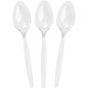 Linguri Plastic de Unica Folosinta OTI Lux, 100 Buc/Set, Lungime 16.3 cm, Transparente, Set Linguri de Plastic, Tacamuri de Unica Folosinta, Linguri Transparente din Plastic, Linguri din Plastic Transparent, Linguri pentru Catering