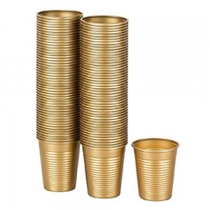 Pahare Plastic Gold Dopla, 200 ml, 50 Buc/Set, Culoare Alba, Pahare din Plastic de Unica Folosinta, Pahare Albe de Unica Folosinta, Set Pahare de Unica Folosinta, Vesela de Unica Folosinta, Pahare de Plastic la Set, Pahare Plastic Catering