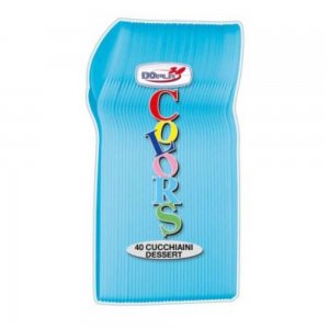Lingurite Plastic OTI Dopla, 40 Buc/Set, 12 cm, Bleu, Lingurite Bleu de Plastic, Lingurite pentru Desert, Lingurite din Plastic pentru Prajituri, Set de Lingurite de Unica Folosinta, Set de Lingurite Plastic, Tacamuri de Unica Folosinta
