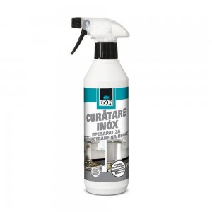 Solutie Curatat Inox Bison, 500 ml, Spray, Solutie pentru Lustruirea Inoxului, Solutie pentru Curatarea Inoxului, Solutie de Curatat Otel Inoxidabil, Spray pentru Lustruit Inox, Solutie de Curatare Bucatarie, Solutie Curatat Suprafete din Bucatarie