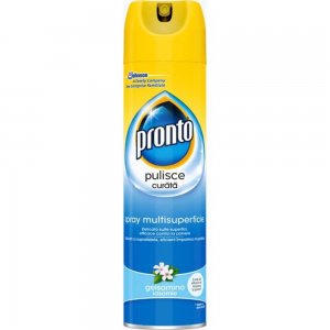 Spray Pronto Clasic pentru Diferite Suprafete, 300 ml, cu Iasomie, Ofera Stralucire, Spray Curatare Multisuprafete, Spray pentru Indepartarea Prafului, Spray Universal Curatat Suprafete, Solutie de Curatat Mobila, Detergent Mobila
