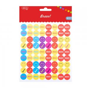 Set 4 Coli Abtibilduri Daco Bravo, 72 Buc/Coala, 1.5 cm, Hartie Autoadeziva Set 4 Coli Abtibilduri Daco Bravo, 72 Buc/Coala, 1.5 cm, Hartie Autoadeziva