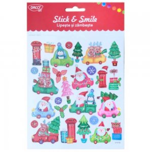 Set Abtibilduri Daco Stick & Smile, Model de Craciun, 1 Coala, Plastic Autoadeziv Set Abtibilduri Daco Stick & Smile, Model de Craciun, 1 Coala, Plastic Autoadeziv