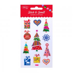 Set 11 Abtibilduri Daco Stick & Smell, Decoratiuni de Craciun, 1 Coala, Autoadezive Set 11 Abtibilduri Daco Stick & Smell, Decoratiuni de Craciun, 1 Coala, Autoadezive