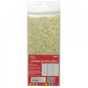 Abtibilduri DACO, Comori Printre Flori, 3 Folii, 10x23 cm, Culoare Aurie, Autocolante Copii, Stickere Decorative, Stickere pentru Copii, Set de Abtibilduri, Abtibilduri Copii, Abtibilduri pentru Mobila, Autocolante Mobilier, Autocolante Decorative
